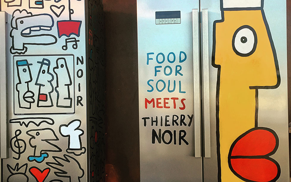 Artwork by Thierry Noir - Face a Fridge